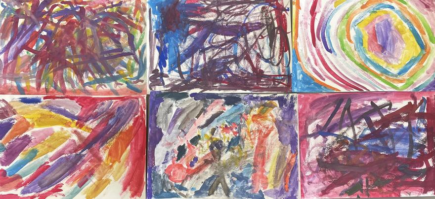 Key stage 1 abstract paintings